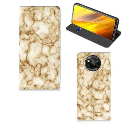 Xiaomi Poco X3 Pro | Poco X3 | Standcase | Marmer Goud Xiaomi Poco X3 Pro | Poco X3 | Standcase | Marmer Goud