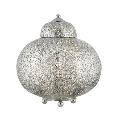 Searchlight Marokaanse stijl tafellampFretwork RVS - EU8221-1SS