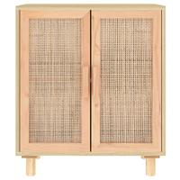 Dressoir 60x30x70 cm massief grenenhout en rattan bruin - thumbnail
