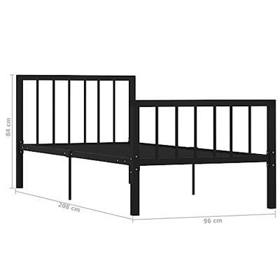 Bedframe metaal zwart 90x200 cm