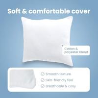 VidaXL Hoofdkussen met kussen wit katoen en polyester - thumbnail