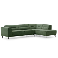 Hoekbank Bora Donkergroen Stof - thumbnail