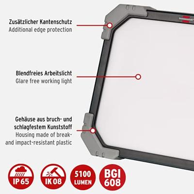 Brennenstuhl Mobiele LED straler | DINORA 5050 | IP65 | 5m | H07RN-F | 2x1,0 | 5000lm 1171580001