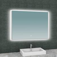 Badkamerspiegel BWS Luc Rechthoek Inclusief LED Verlichting Backlight 100 cm - thumbnail
