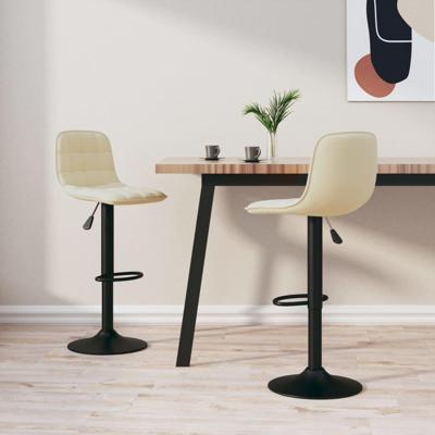 Barkrukken 2 st fluweel crmekleurig Barkrukken 2 st fluweel crmekleurig