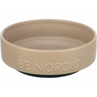 Trixie be nordic voerbak hond keramiek/ rubber taupe