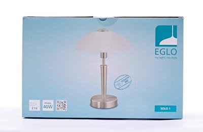 Eglo TafellampSolo 1 35cm nikkel mat met wit - 85104