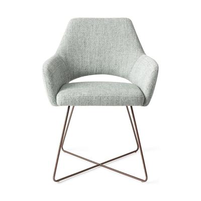 Jesper Home Eetkamerstoel 'Yanai' Cross Rose Gold, kleur Soft Sage