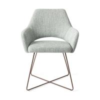 Jesper Home Eetkamerstoel 'Yanai' Cross Rose Gold, kleur Soft Sage - thumbnail