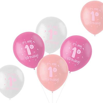Ballonnen Set &apos;It&apos;s my 1st Birthday!&apos; Roze (6 st)