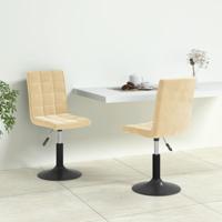 Eetkamerstoelen draaibaar 2 st fluweel crmekleurig - thumbnail