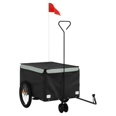 Fietstrailer 30 kg ijzer zwart en grijs