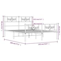 Bedframe met hoofd- en voeteneinde metaal zwart 135x190 cm - thumbnail