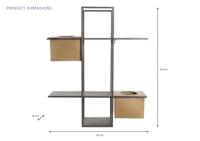Planken DKD Home Decor Zwart Metaal Koper 2 Planken (50 x 16 x 60 cm) - thumbnail