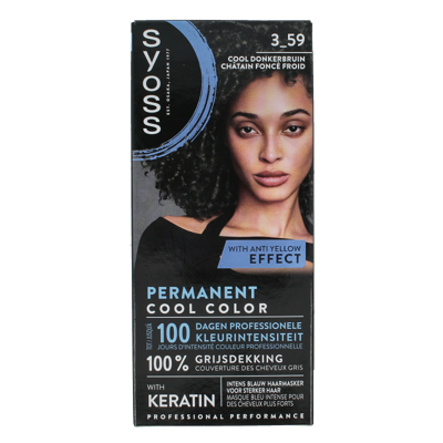 Syoss Permanent cool color 3-59 donkerbruin 1 Stuks Syoss Permanent cool color 3-59 donkerbruin 1 Stuks