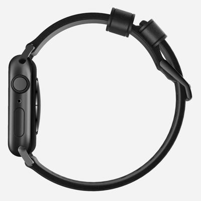 Nomad Modern lederen horlogeband zwart / zwarte hardware 45/46/49 mm - Black - thumbnail
