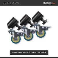Walimex pro Statiefwielen, Pro 3-delige set, statiefwielen, volledig metaal, wielen 50 mm diameter, met rubberen loopvlak en rem, voor statiefpoten met 18-23 mm diameter, voor lichtlampen en - thumbnail