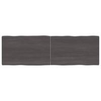 Tafelblad natuurlijke rand 160x50x(2-6)cm eikenhout donkerbruin - thumbnail