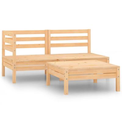 3-delige Loungeset massief grenenhout