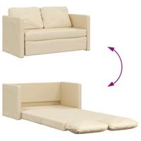 Slaapbank vloermodel 2-in-1 112x174x55 cm stof crmekleurig - thumbnail