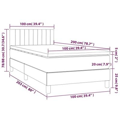 Boxspring met matras en LED stof crèmekleurig 100x200 cm