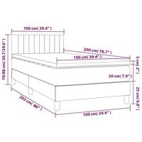 Boxspring met matras en LED stof crèmekleurig 100x200 cm - thumbnail