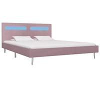 VidaXL Bedframe met led stof roze 180x200 cm - thumbnail