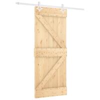 Schuifdeur met beslag 80x210 cm massief grenenhout - thumbnail