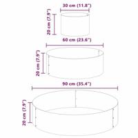 Tuin Bloempot Wit 90 x 90 x 20 cm Staal - thumbnail