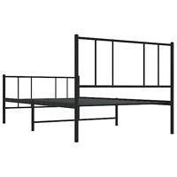 Bedframe met hoofd- en voeteneinde metaal zwart 80x200 cm - thumbnail