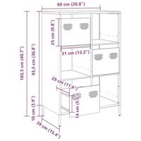Hoge kast 68x39x103,5 cm staal roze - thumbnail