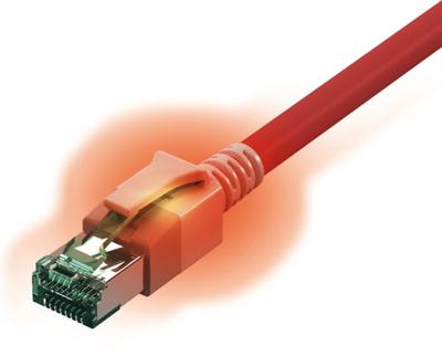 EasyLan S/FTP DualBoot® LED Kabel Cat.6A (Class EA), LSOH, rood, 0,5 m