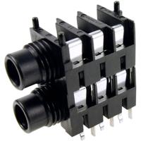 Cliff FCR1117 Jackplug 6,35 mm Bus, inbouw horizontaal Aantal polen: 3 Stereo Zwart 1 stuk(s) - thumbnail