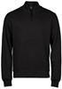Tee Jays TJ5506 Ribbed Interlock Half Zip - Black - XL - thumbnail