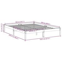 Bedframe extra lang zonder matras grenenhout wit 140x220 cm - thumbnail