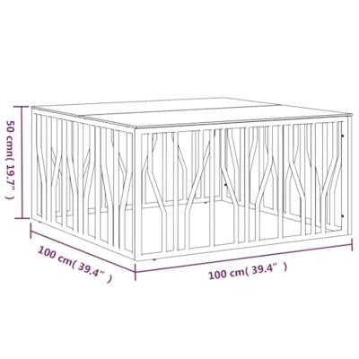 Salontafel 100x100x50 cm roestvrij staal en glas Salontafel 100x100x50 cm roestvrij staal en glas
