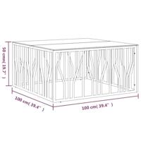 Salontafel 100x100x50 cm roestvrij staal en glas - thumbnail
