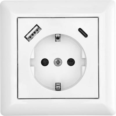 LEDmaxx USB2201 Geaard stopcontact Wit