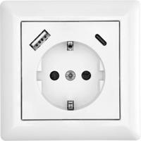 LEDmaxx USB2201 Geaard stopcontact Wit - thumbnail