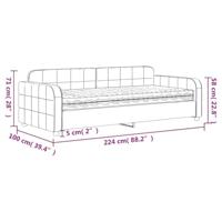 Slaapbank met matras 90x200 cm fluweel roze - thumbnail