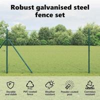 VidaXL Afrasteringspaal groen 25 x 1 m (19 x 19 mm gaas) staal - thumbnail