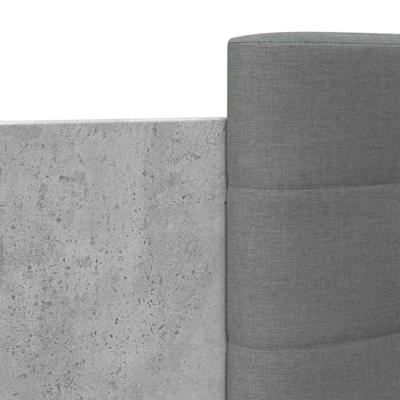 Bedframe met hoofdeinde bewerkt hout betongrijs 90x200 cm