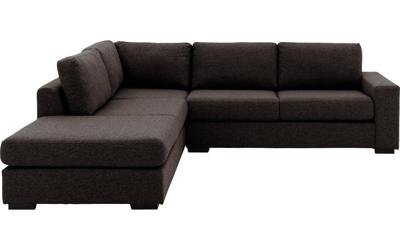 Goossens Hoekbank Lucca Met Ligelement donkerbruin, stof, 2,5-zits, stijlvol landelijk met ligelement links Goossens Hoekbank Lucca Met Ligelement donkerbruin, stof, 2,5-zits, stijlvol landelijk met ligelement links