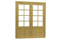 Woodvision Dubbele deur 8-ruits 168x201 cm - Groen geïmpregneerd- - Hout- Woodvision - thumbnail
