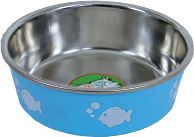 Katteneetbak RVS vis 11 cm lichtblauw Eet-en-drinkbakken-kat Gebr. de Boon - Gebr de boon