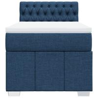 Boxspring met matras stof blauw 100x200 cm - thumbnail