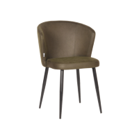 LABEL51 Eetkamerstoel 'Wave' Microfiber, kleur Army Green - thumbnail