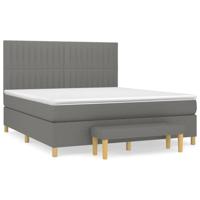 Boxspring met matras stof donkergrijs 180x200 cm - thumbnail