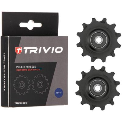 Trivio - derailleurwieltjes 12/12t chromo lagers Trivio - derailleurwieltjes 12/12t chromo lagers