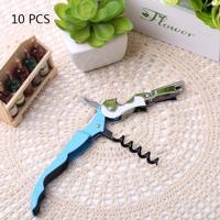 10 PCS multifunctionele zee paard patroon RVS fles wijn Opener kunt Opener fles Opener willekeurige kleur levering - thumbnail